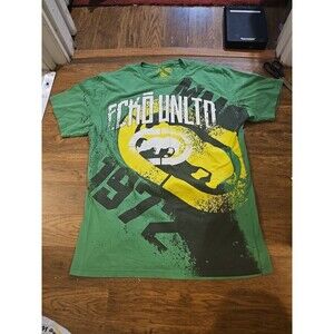 Ecko Unltd MMA T Shirt Mens Large Y2K Splatter Logo Grunge Punk Mall Green